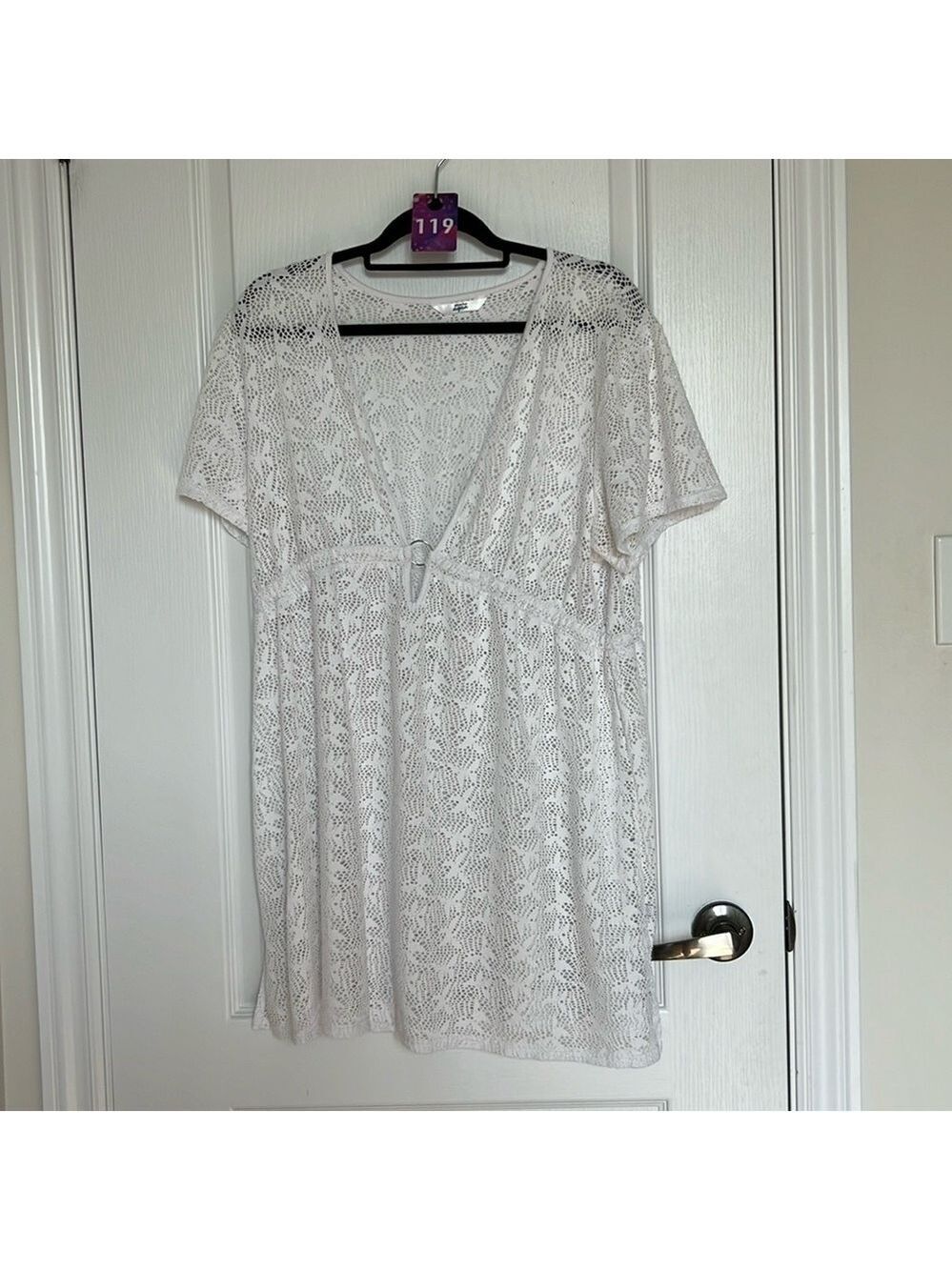 La Vie En Rose Beach Cover Up in white.